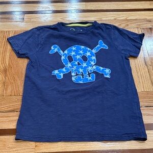 Mini Boden Kids Navy Blue Skull Graphic T-Shirt size 9-10
